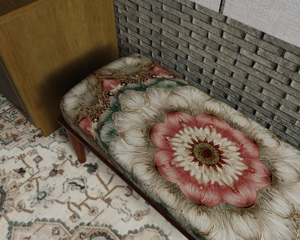 Blush Pink Floral Mandala bench 5