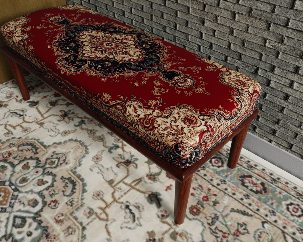 Crimson & Navy Royal Persian bench 7