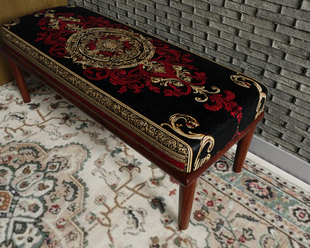 Black & Red Ornate Medallion bench 7