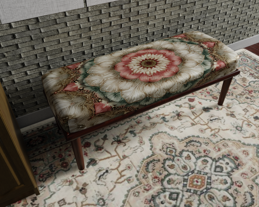 Blush Pink Floral Mandala bench 8