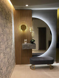 D-Shaped LED Backlit Wall Mirror