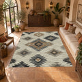 Gray and Beige Aztec Diamond printed area rug
