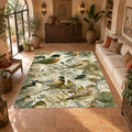 Pale Garden Birds Botanical printed area rug