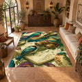 Vintage Kingfisher Birds printed area rug