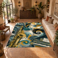 Jazz Music Instruments Abstract printed area rug