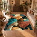 Turban Women Portrait Collage printed area rug