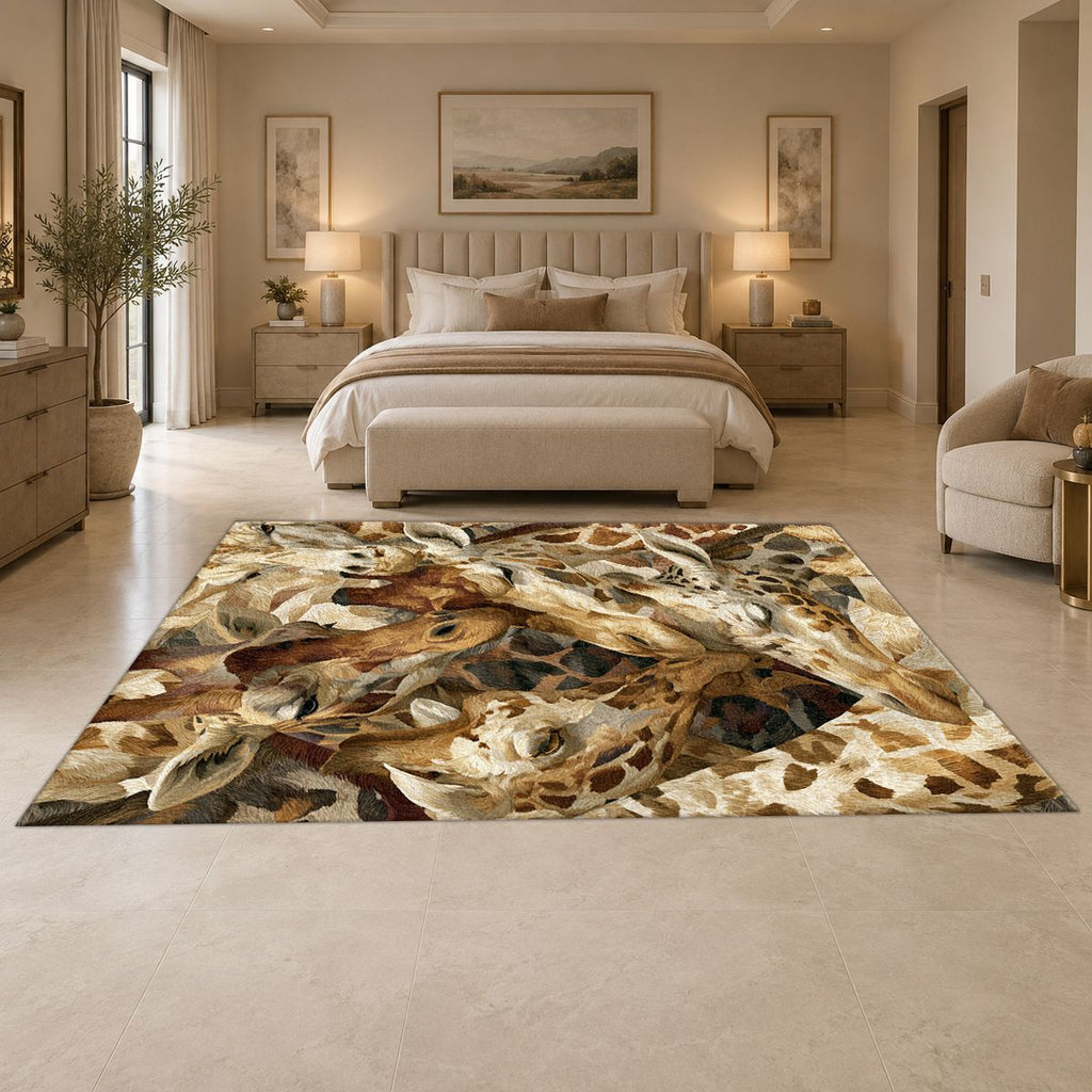 Giraffe Pattern Collage printed area rug