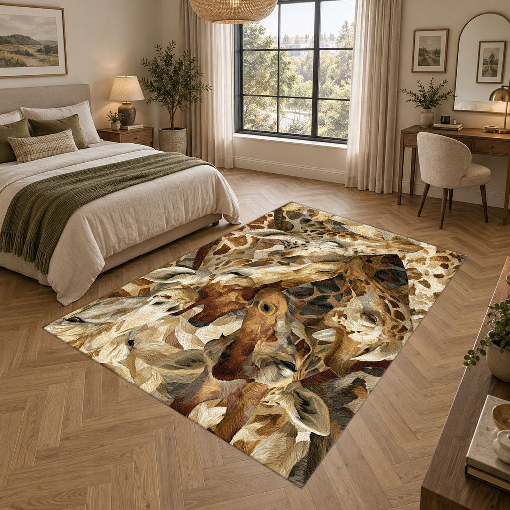 Giraffe Pattern Collage printed area rug