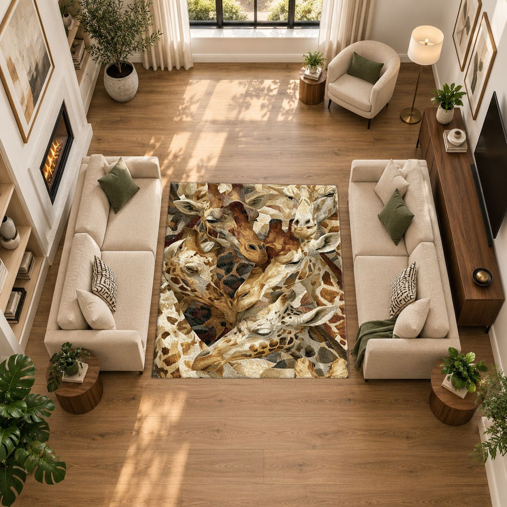 Giraffe Pattern Collage printed area rug