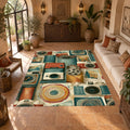 Vintage Camera and Film Reel Collage printed area rug