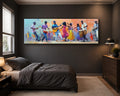 African Musicians and Dancers canvas wall art, unframed canvas
