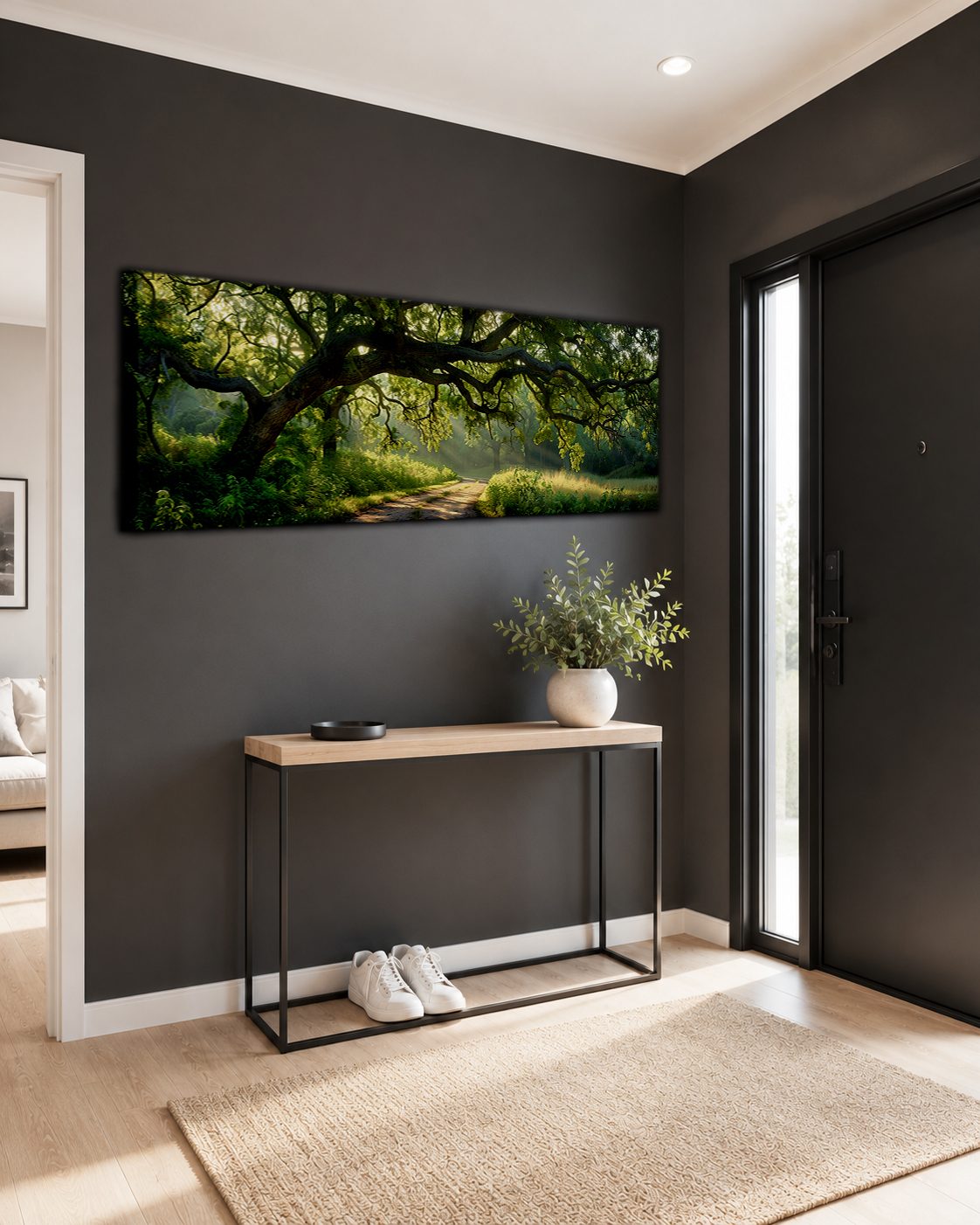 Ancient Oak Tree Country Path canvas wall art, unframed canvas