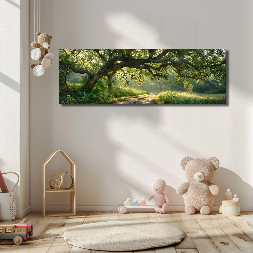 Ancient Oak Tree Country Path canvas wall art, unframed canvas