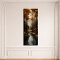 Autumn Forest Creek canvas wall art, unframed canvas