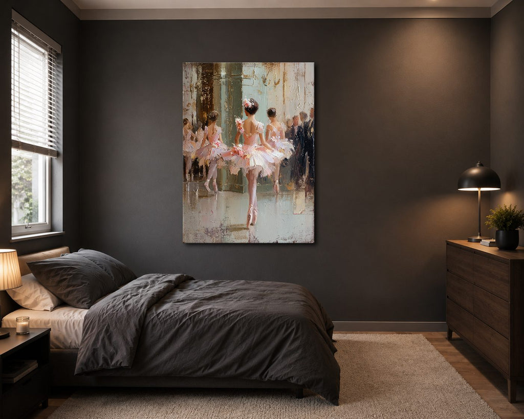 Ballerinas in Pink Tutus canvas wall art, unframed canvas
