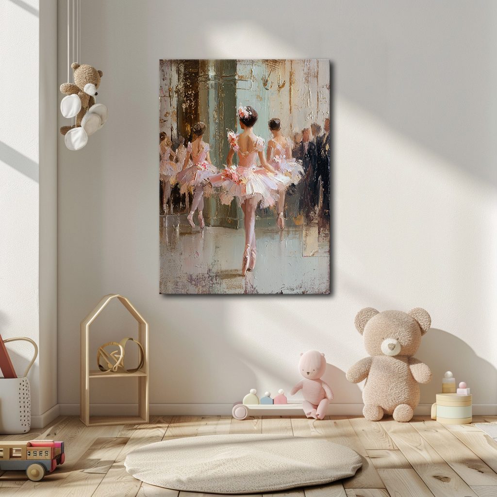 Ballerinas in Pink Tutus canvas wall art, unframed canvas