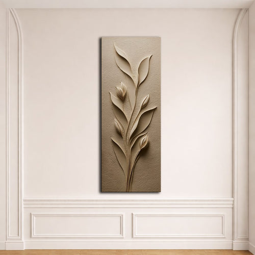 Beige Sculpted Tulip Botanical canvas wall art, unframed canvas