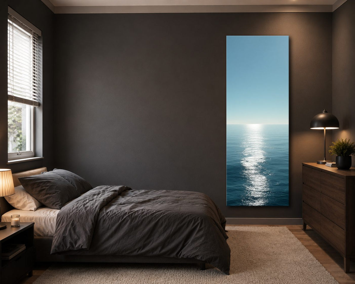Calm Ocean Horizon Sunlight canvas wall art, unframed canvas