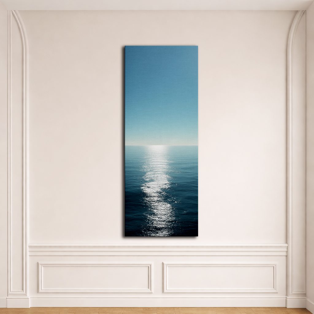 Calm Ocean Horizon Sunlight canvas wall art, unframed canvas