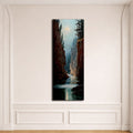 Canyon River under the Moon canvas wall art, unframed canvas