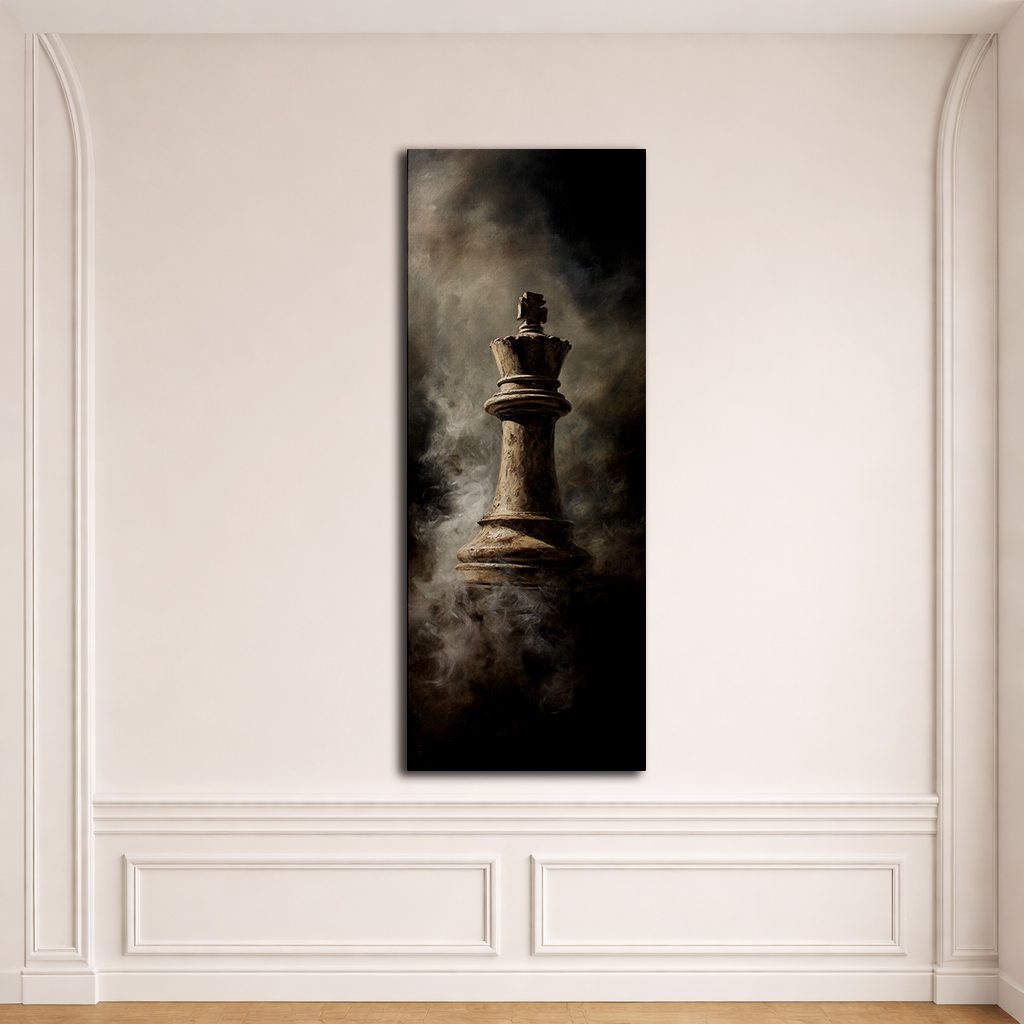 Chess King in Smoke canvas wall art, unframed canvas