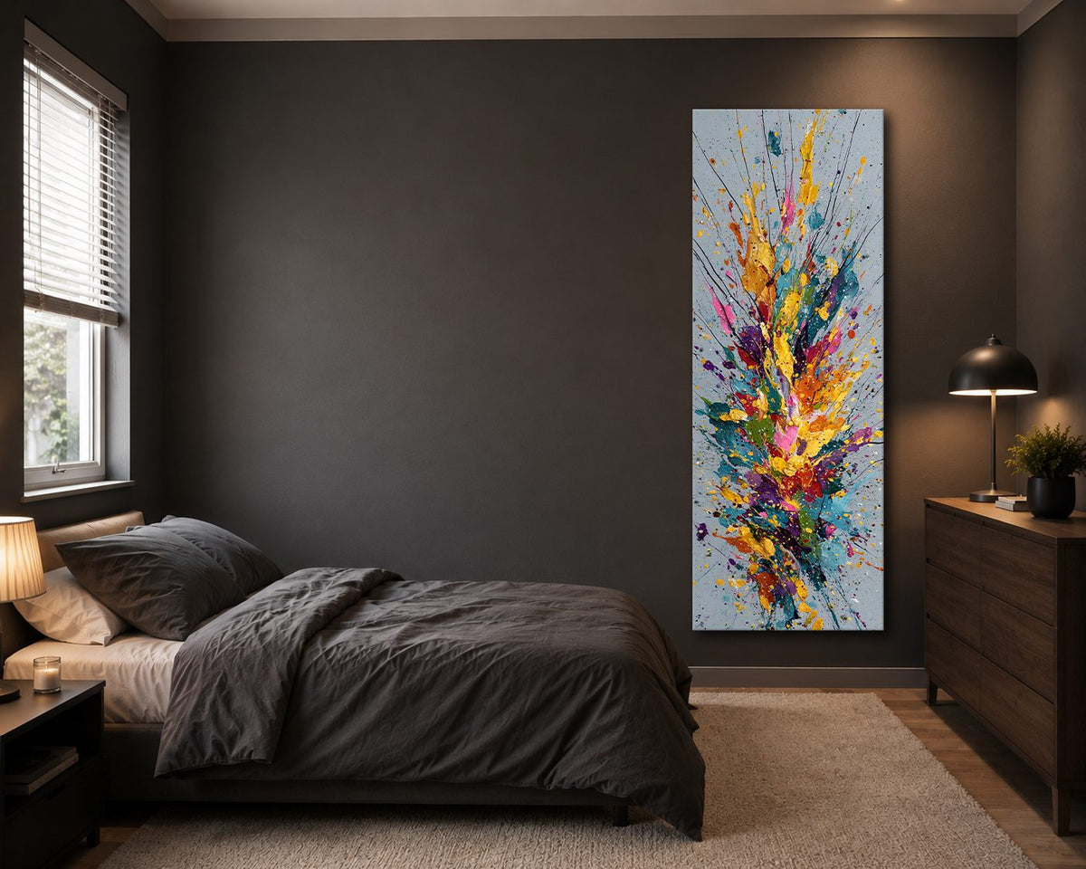 Colorful Paint Splash Abstract canvas wall art, unframed canvas