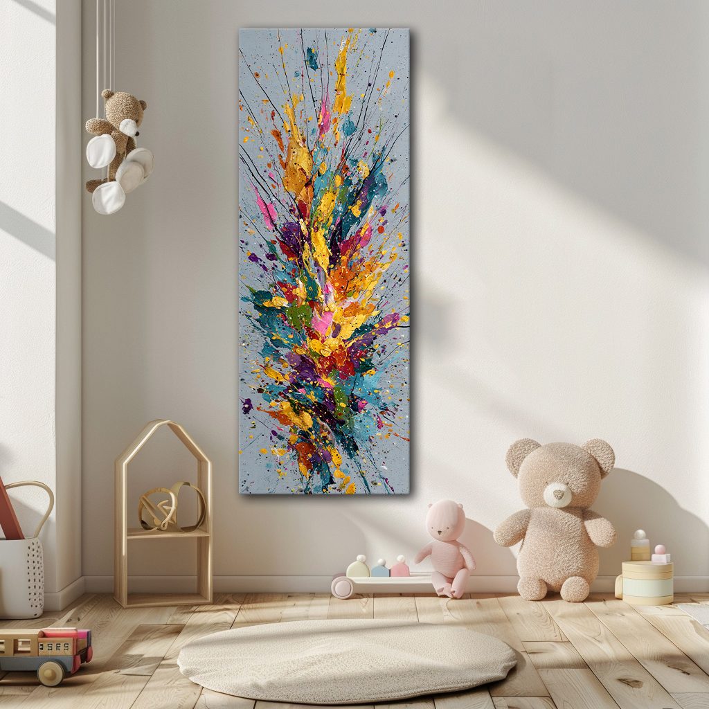 Colorful Paint Splash Abstract canvas wall art, unframed canvas