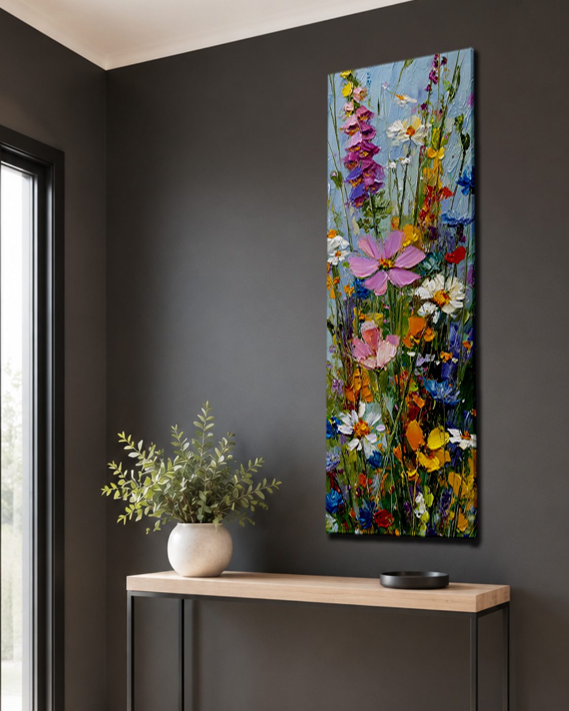 Colorful Wildflower Bouquet canvas wall art, unframed canvas