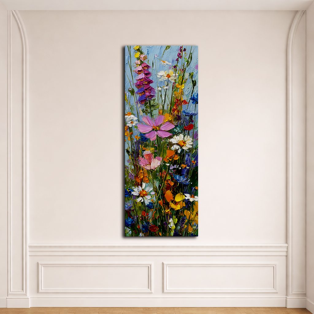 Colorful Wildflower Bouquet canvas wall art, unframed canvas