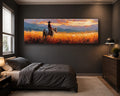 Cowboy on Horseback at Sunset canvas wall art, unframed canvas