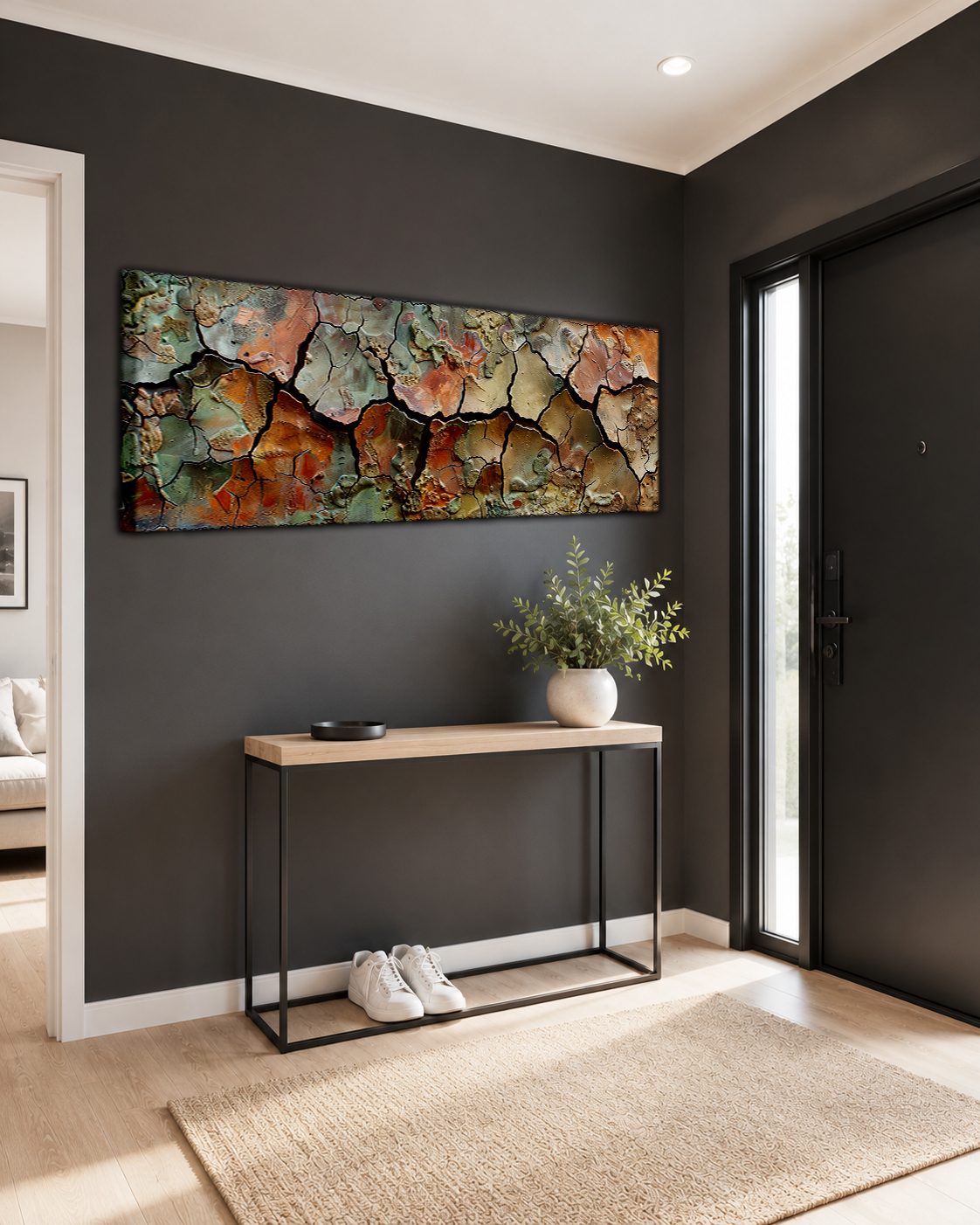 Cracked Earth Texture Abstract canvas wall art, unframed canvas