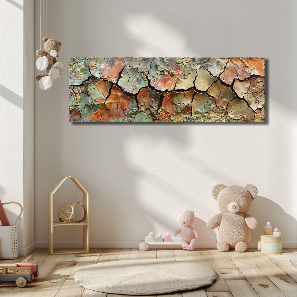 Cracked Earth Texture Abstract canvas wall art, unframed canvas