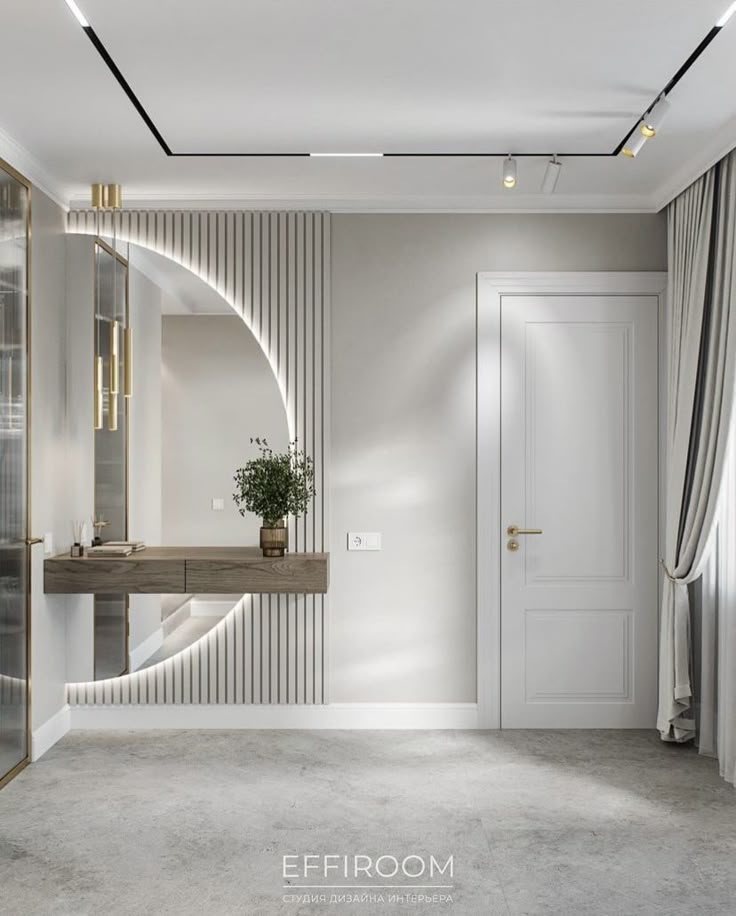 D-Shaped LED Backlit Wall Mirror