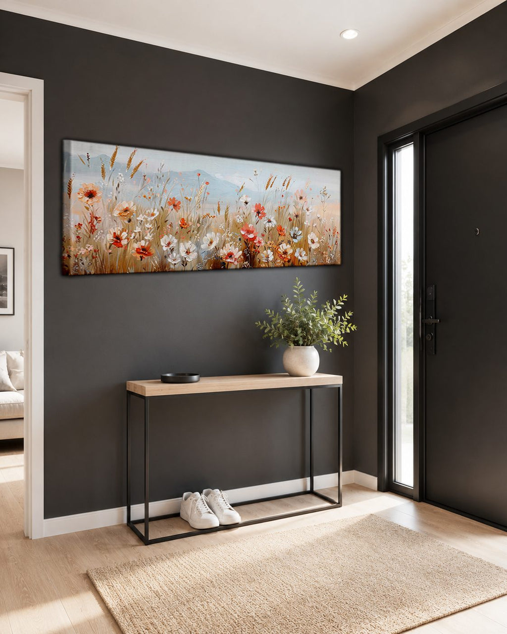 Delicate Wildflower Field canvas wall art, unframed canvas