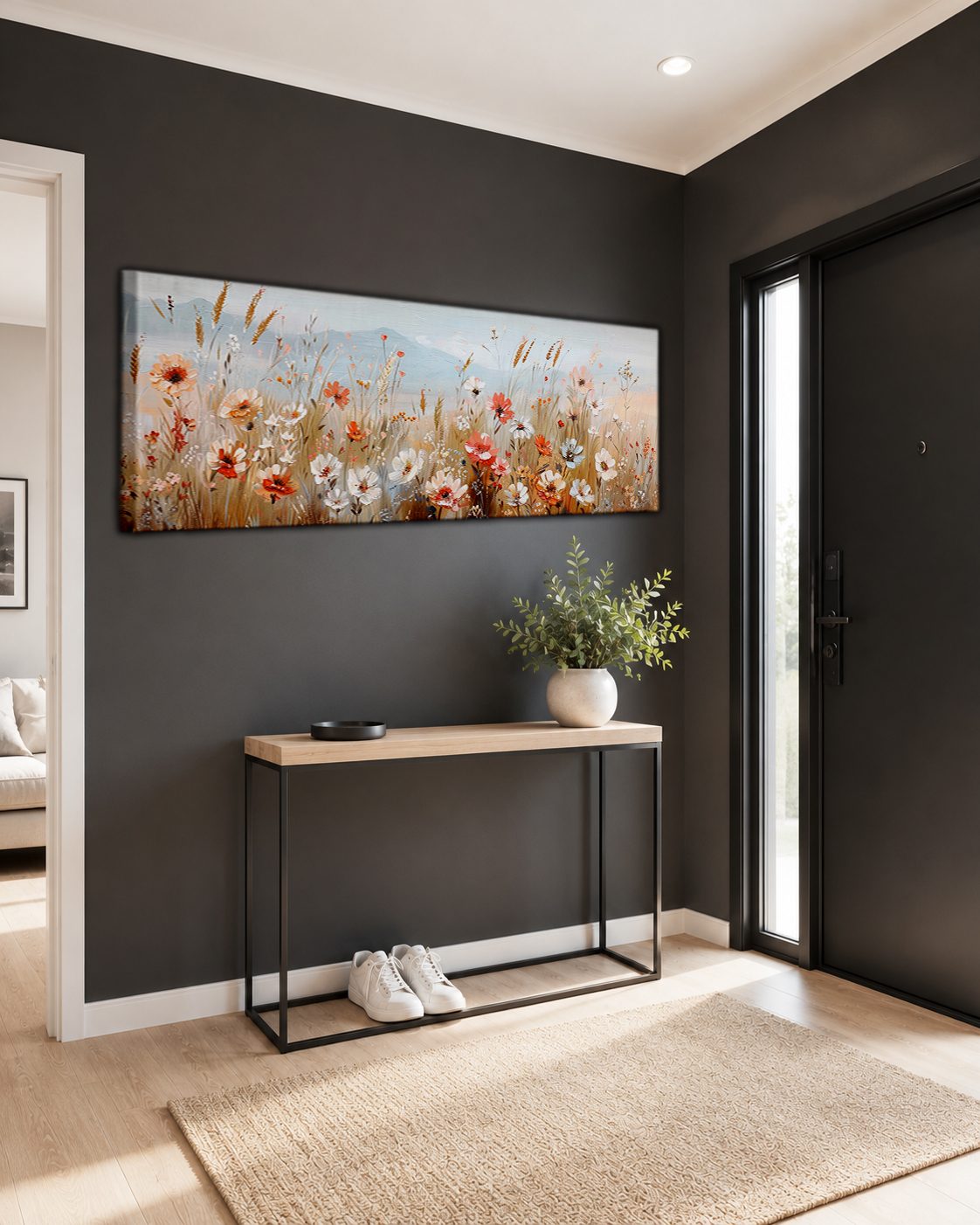 Delicate Wildflower Field canvas wall art, unframed canvas