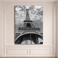 Eiffel Tower Black and White canvas wall art, unframed canvas
