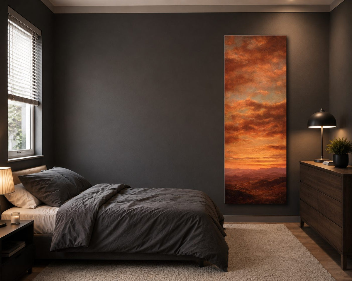 Fiery Orange Sky Clouds canvas wall art, unframed canvas