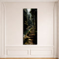 Forest Stone Stairway canvas wall art, unframed canvas