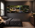 Forest Waterfall and Rocks canvas wall art, unframed canvas