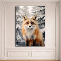 Fox in the Snow canvas wall art, unframed canvas