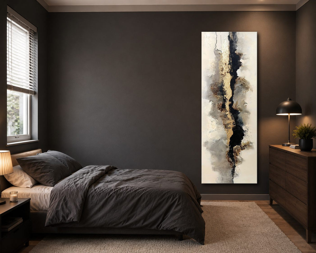 Gold and Black Neutral Abstract canvas wall art, unframed canvas