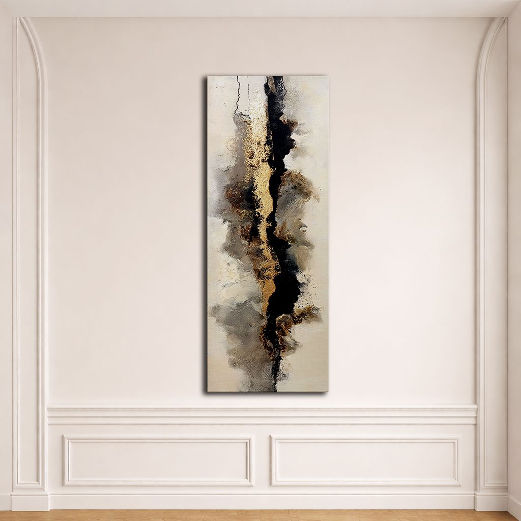 Gold and Black Neutral Abstract canvas wall art, unframed canvas
