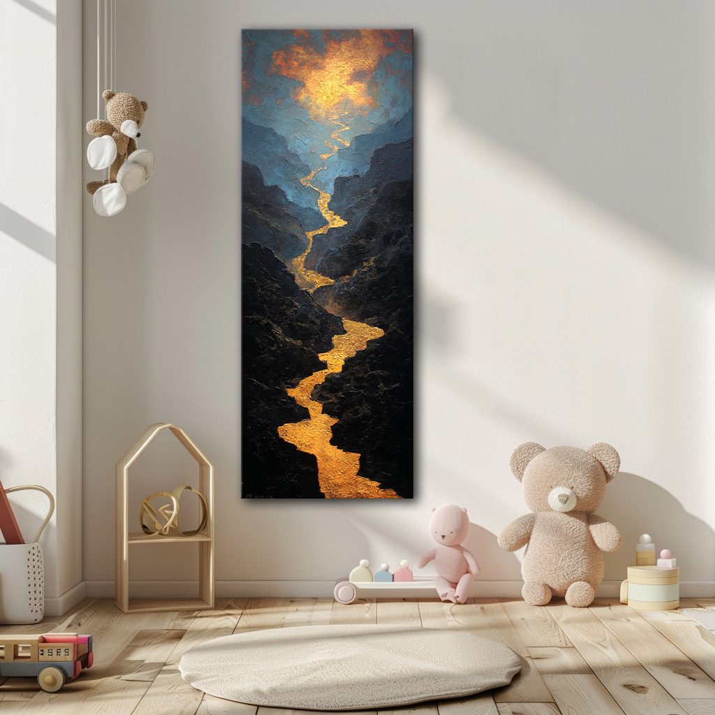Golden River Canyon Landscape canvas wall art, unframed canvas