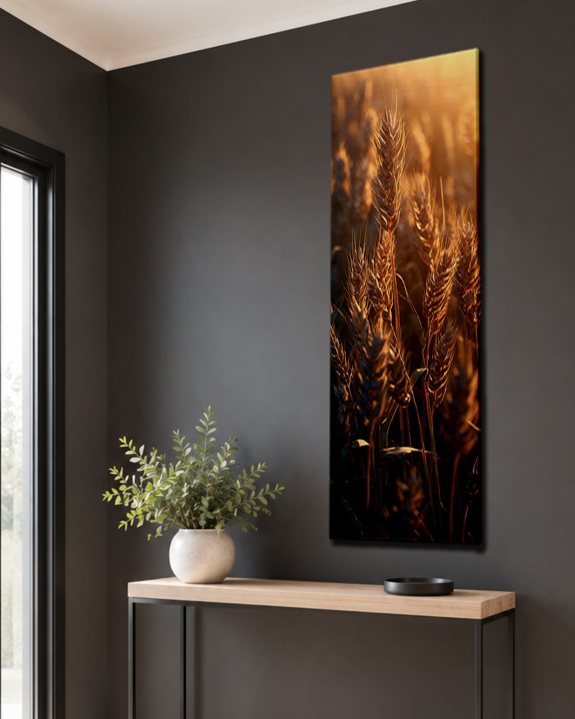 Golden Wheat at Sunset canvas wall art, unframed canvas