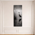 Heron in Misty Lake canvas wall art, unframed canvas