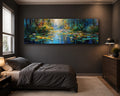 Impressionist Water Lily Pond canvas wall art, unframed canvas