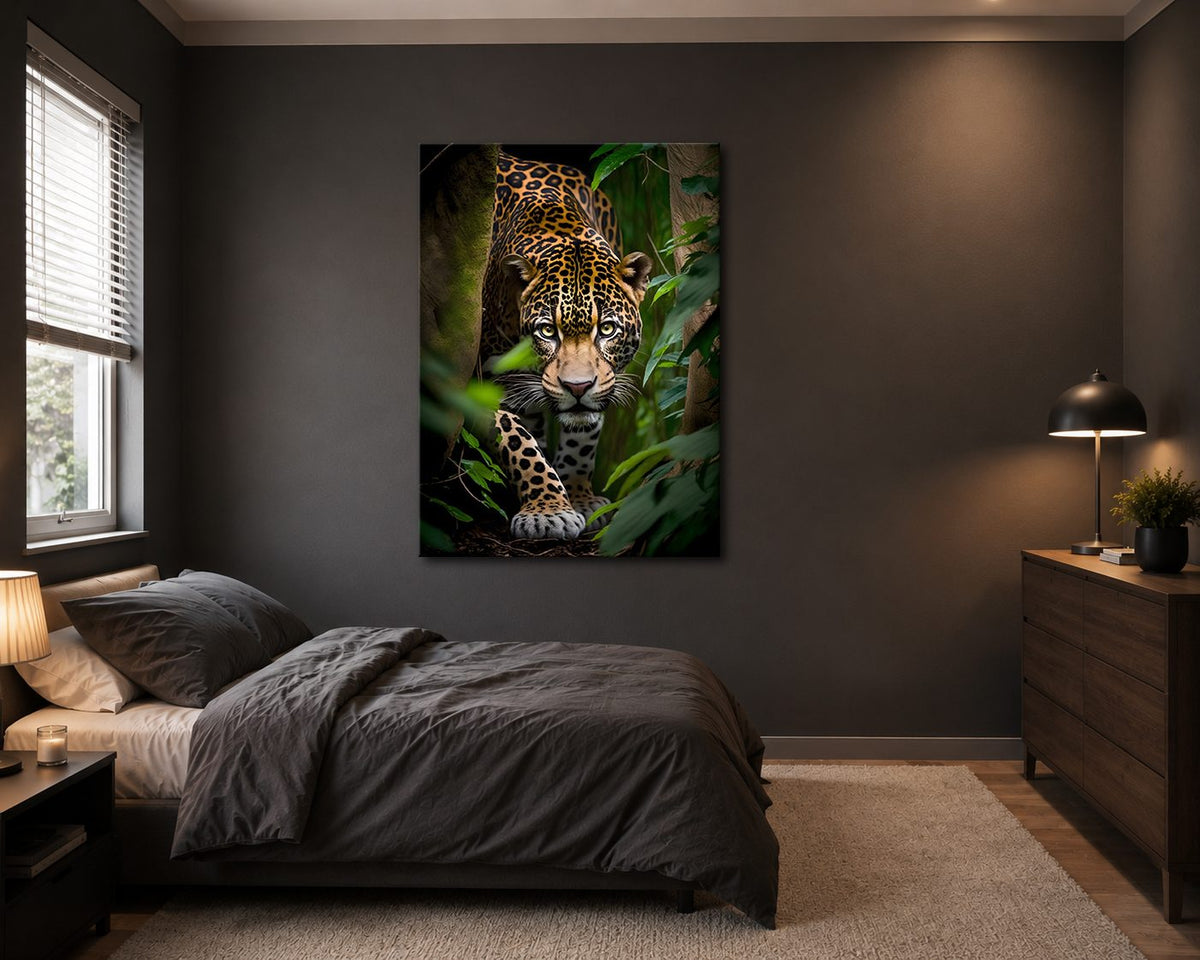 Jaguar in the Jungle canvas wall art, unframed canvas
