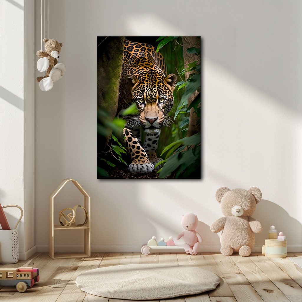 Jaguar in the Jungle canvas wall art, unframed canvas