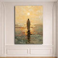 Jesus Walking on Golden Sea canvas wall art, unframed canvas