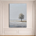 Lone Tree Minimalist Landscape canvas wall art, unframed canvas